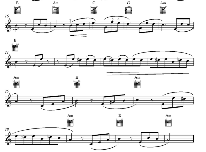 نت کیبورد (ارگ) Beethoven - Fur Elise سطح ساده